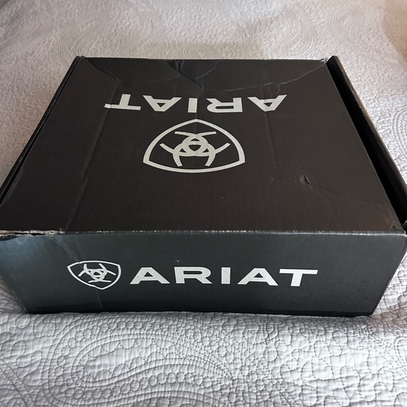 Ariat Dark Brown Western Boots with Aqua Blue Accents - Picture 5 of 5